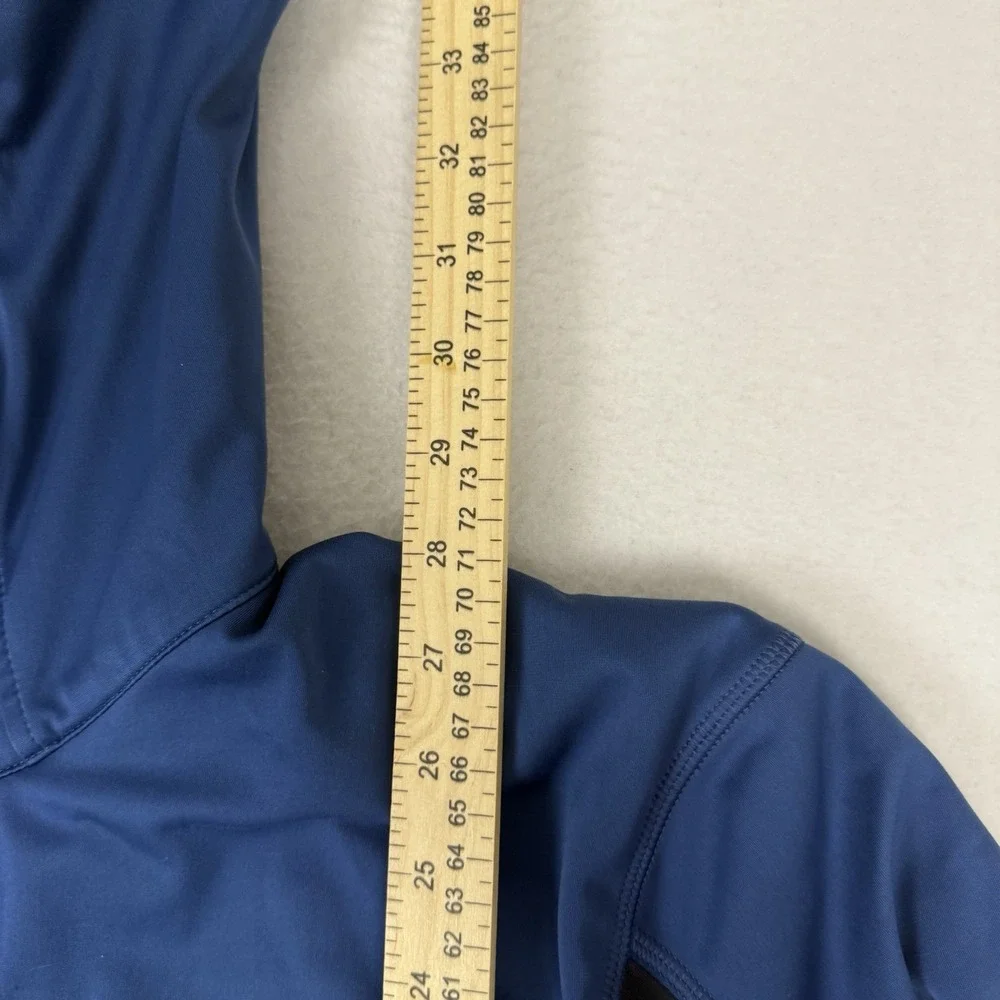 Lululemon Mens Velocity Hooded Full Zip Jacket Rugged Blue Size XL Thumbholes